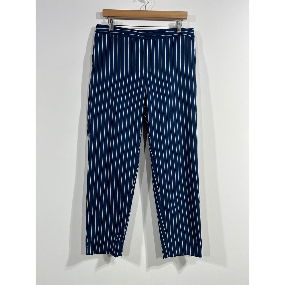 Banana Republic Hayden Fisherman Coastal Pinstripe Pants Womens 10 Preppy Boho